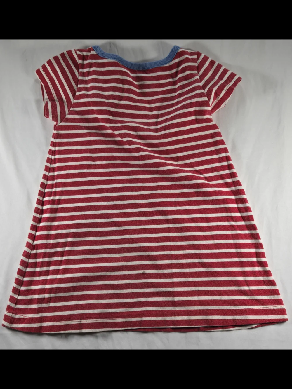 Source Unknown Red & White Striped Owl Dress with Blue Trim